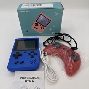 Game Box Plus 500 In 1 Hand Held Retro Game System Blue New sealed Rechargeable